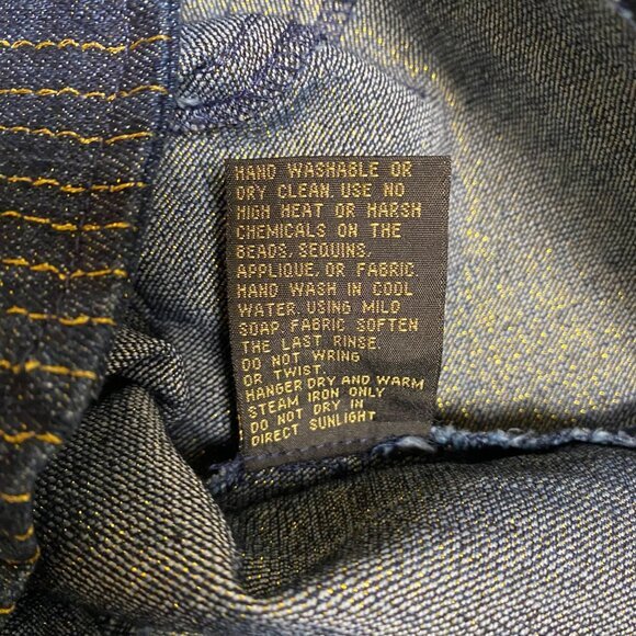 Christine Phillippe Womens Denim Jacket Sz 8 Gold Button Detail Classy Casual - Picture 5 of 11